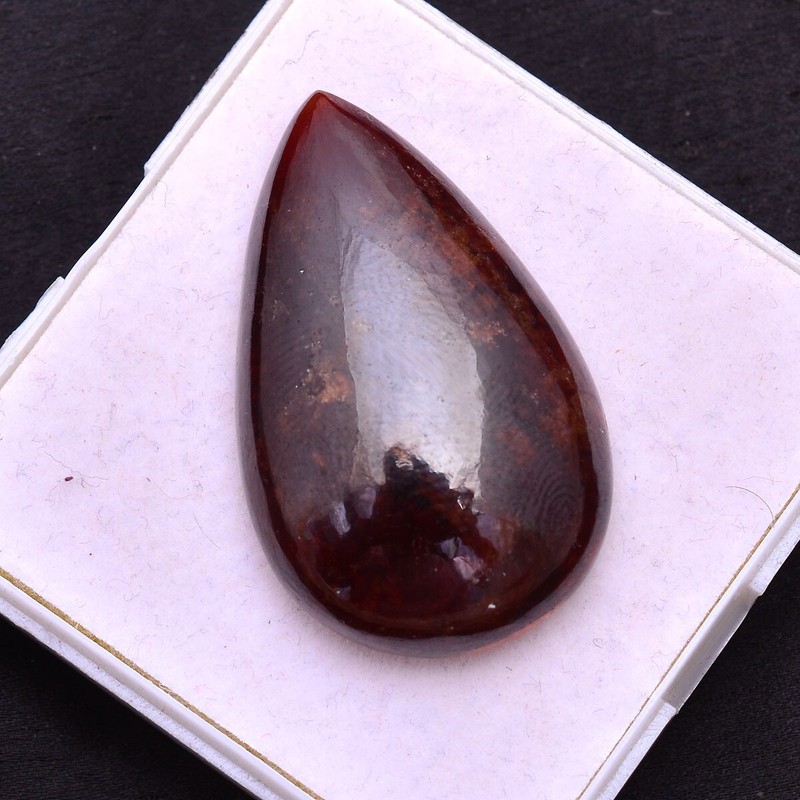 82.00 Cts Natural Hessonite Garnet Pear Cabochon 39mm*24mm Pendant Size Gemstone gallery