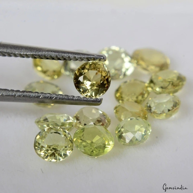 4.15 Cts Best Grade Nice Lime Yellow Natural Chrysoberyl Mix Cut Gemstones 3-4mm gallery