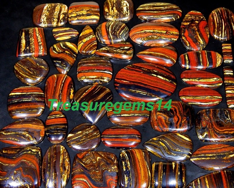 500 CT WHOLESALE LOT NATURAL RED MULTI FIRE IRON TIGER EYE CABOCHON GEMSTONE AAA gallery