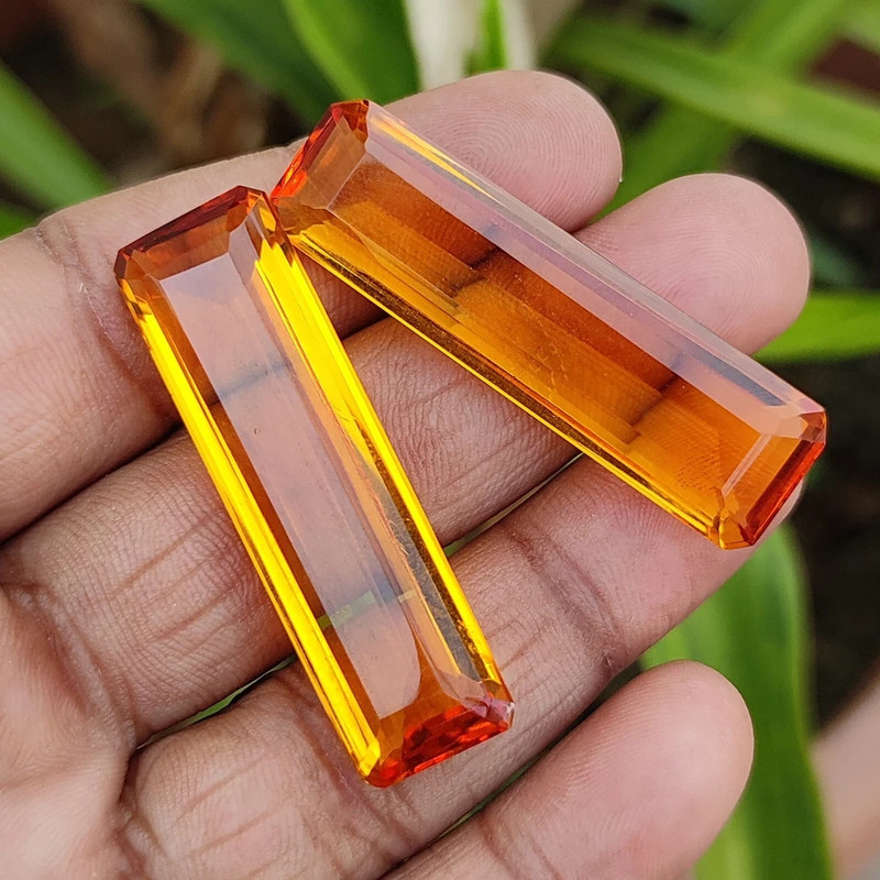 Natural 180 Ct Certified Brazilian Yellow Citrine Loose Gemstone Matching Pair gallery