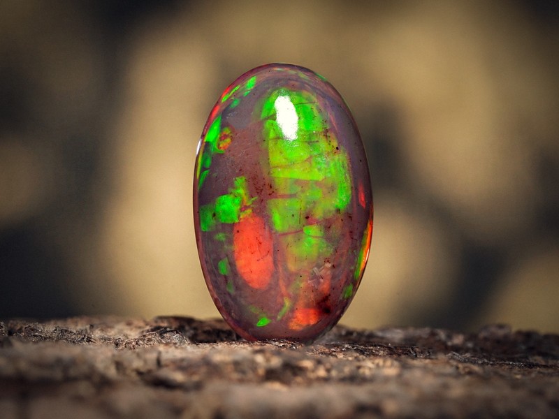 3.35 Carat Ethiopian Black Opal Cabochon 15x9x4 MM Oval Shape Welo Fire Opal