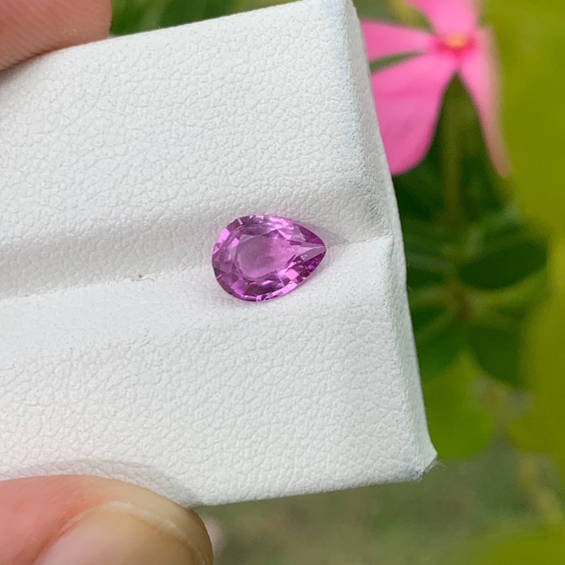 Natural Pink Sapphire 1.02ct Unheated Pear Cut VS Clarity Ceylon Loose Gem. gallery