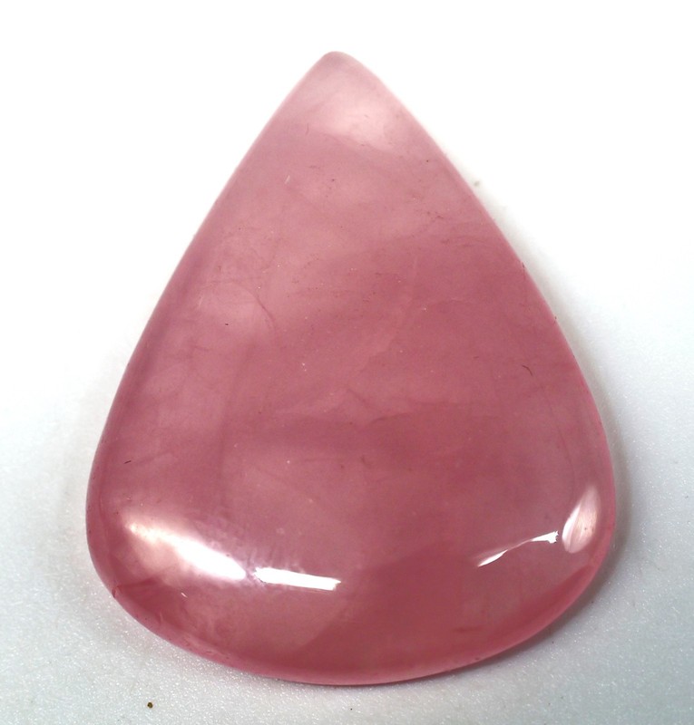 64 Ct 7X31X39 mm 100% Natural Pink Rose Quartz Pear Cabochon Gemstone PD-307