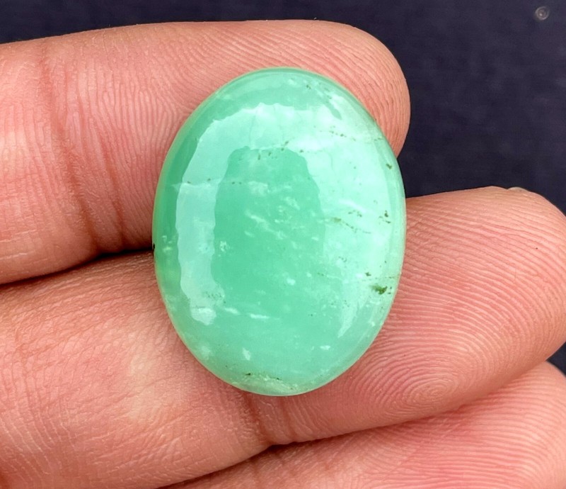 Natural Chrysoprase Smooth Oval Shape Cabochon, Loose Gemstone 22x18x5 MM 17Ct.