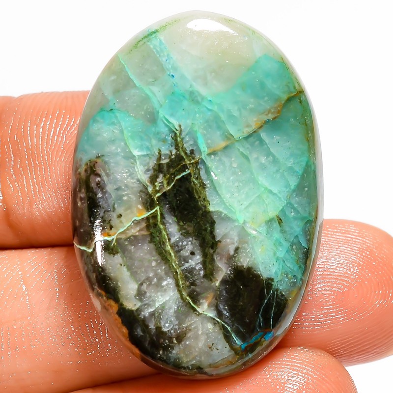 100% Natural Chrysocolla Oval Shape Cabochon Gemstone 51.5 Ct 32X22X7 mm UG-7330