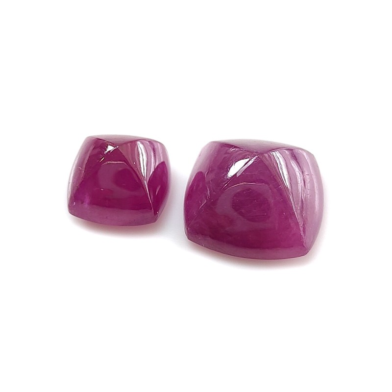 22.40cts Natural Purple Ruby Gemstone Cabochon Sugarloaf 10mm – 14mm 2pcs