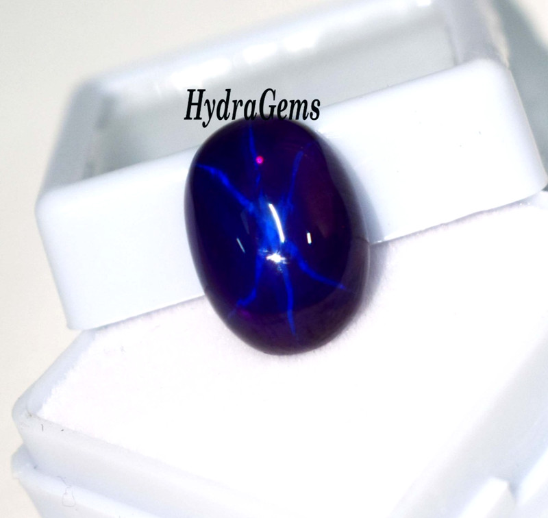 6 Rays Deep Royal Purplish Blue Natural 8Ct Blue Star Sapphire Cabochon Gemstone gallery
