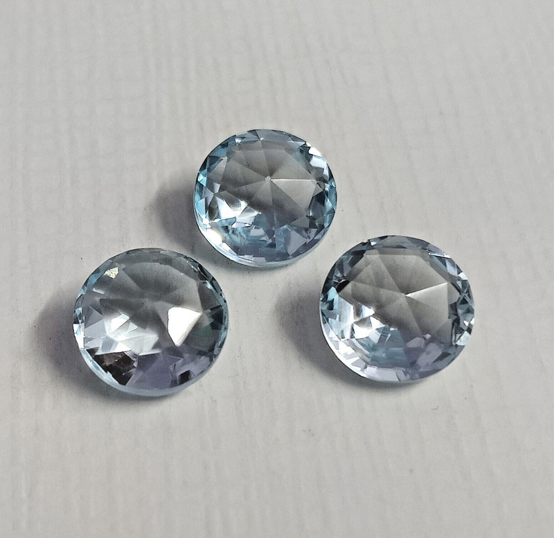 Sky Blue Topaz Rose Cut Round 10×10 mm size Jewelry Gemstone, Quantity- 5 pcs