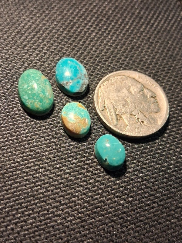 Beautiful Sonoran Desert Turquoise Cabochon - Lot Of 4 - Backed - 9.210 Carats - gallery
