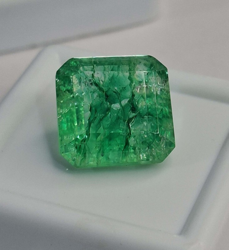 Light Green Colombian Emerald Asscher Cut 8-10 Ct Natural Loose Gemstone SB697 gallery