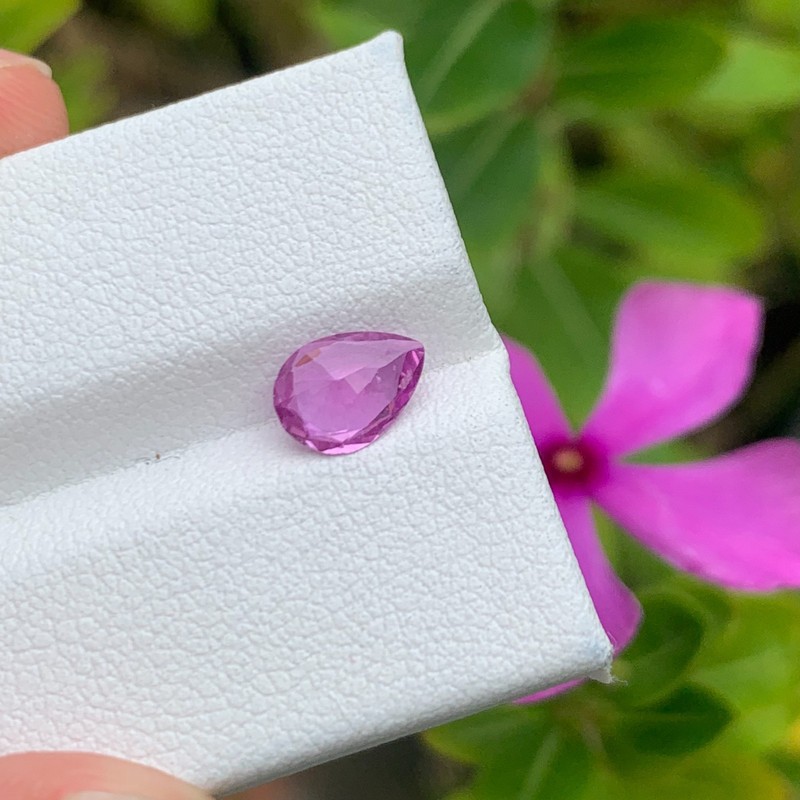 Natural Pink Sapphire 1.02ct Unheated Pear Cut VS Clarity Ceylon Loose Gem. gallery
