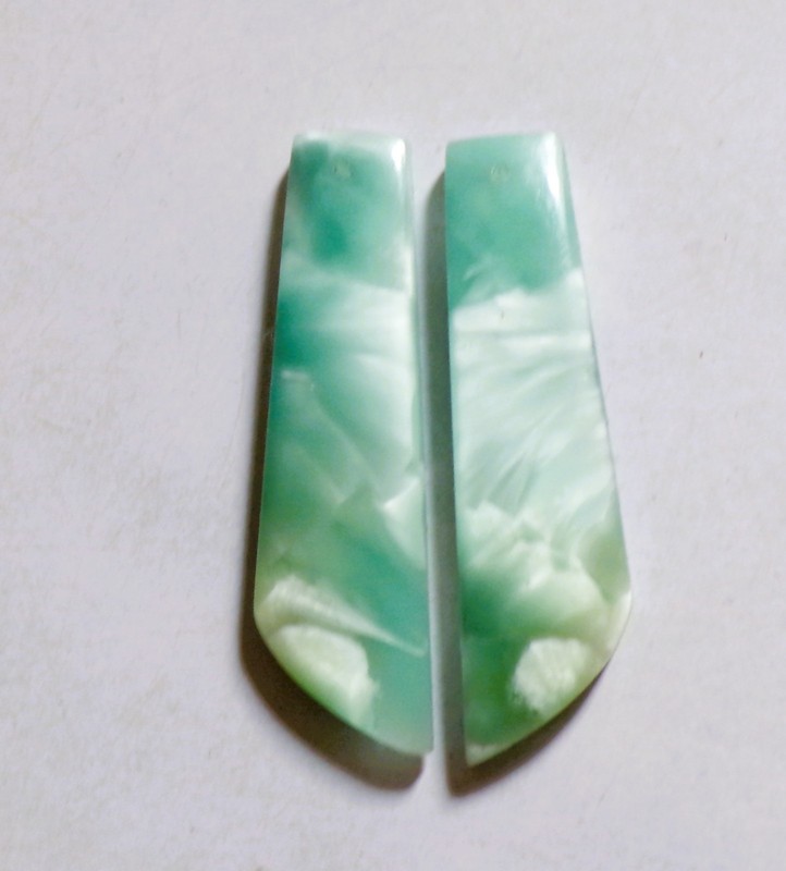 46.80 Cts Natural Hemimorphite Drilled Cabochon Match Pair Gemstone 44.5X12MM 85