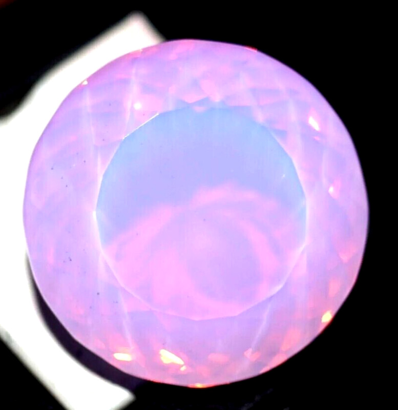 Large Pink Opal 79.75 Ct. Australian Round Cut Loose Gemstone Gift for Women/Her gallery