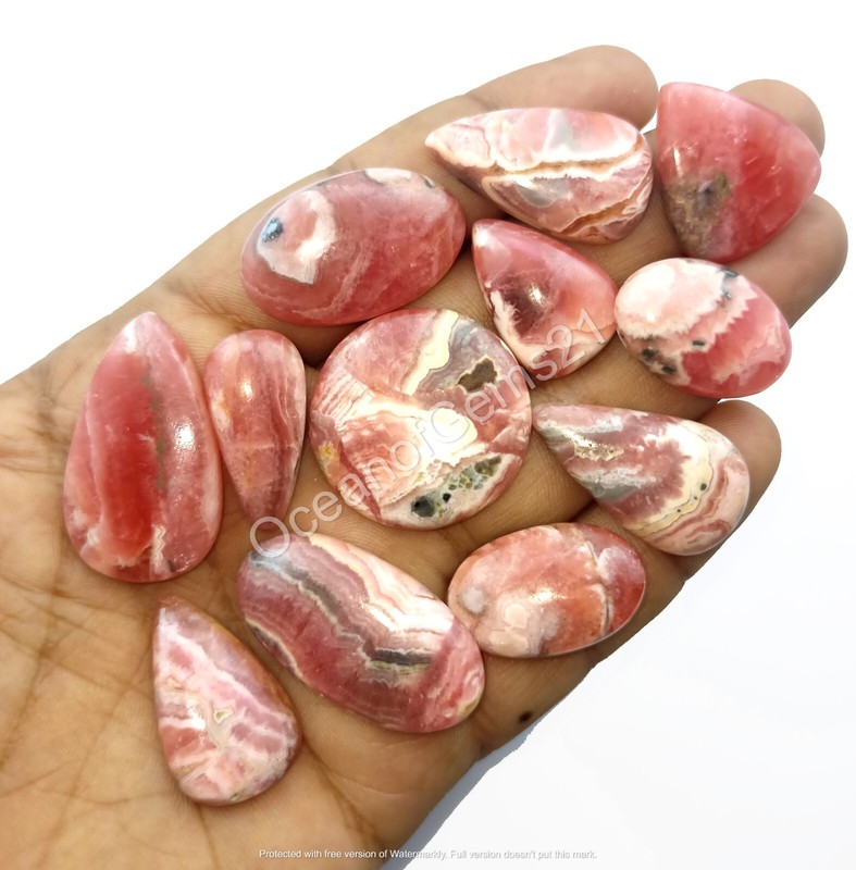 100 Carat Natural Rhodochrosite Stone Cabochon Lot,3-5 Pcs, Loose Gemstone