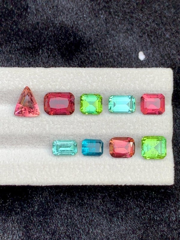 50 Ct 9 Pcs GIE Certified Natural Paraiba Tourmaline Mix Cut Loose Gemstone Lot gallery