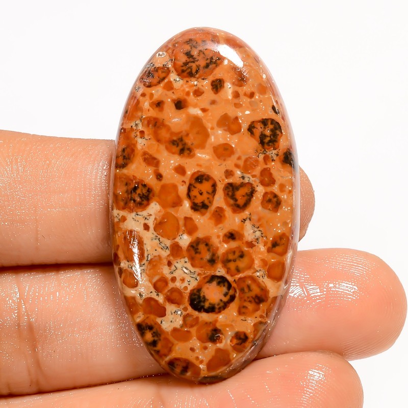 46 Ct Natural Asteroid Jasper Oval Cabochon Loose Gemstone For Pendant 43X22X5mm