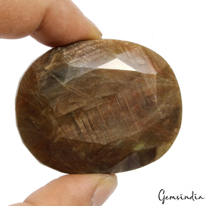 500 Ct Natural Brown Untreated Sapphire Gold Streaks Oval Cut Earth Mined Gems gallery