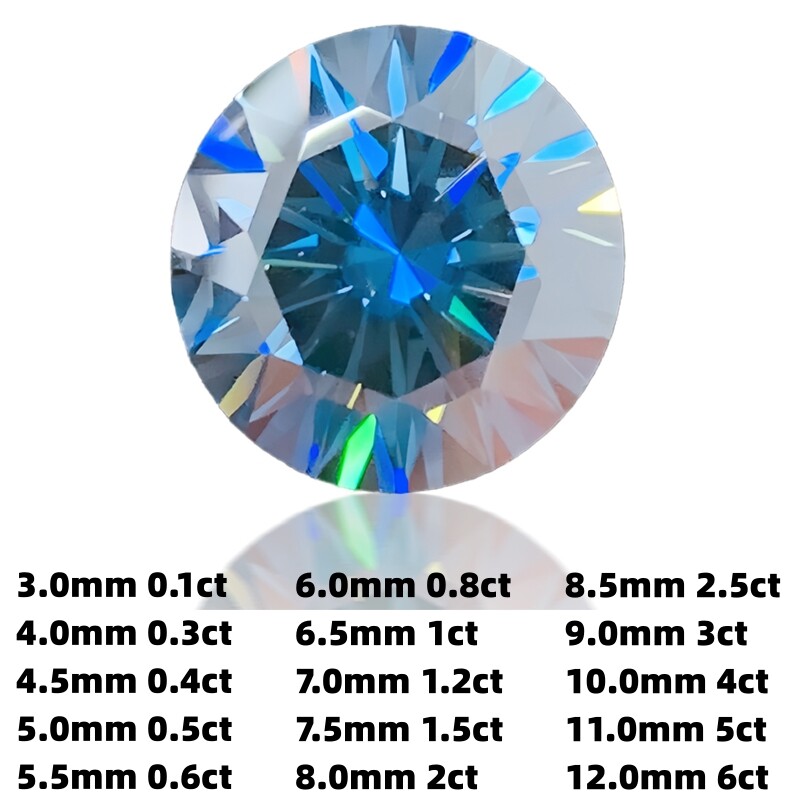 10 shapes Brilliant Vivid Blue Loose Moissanite Real jewelry Certificate