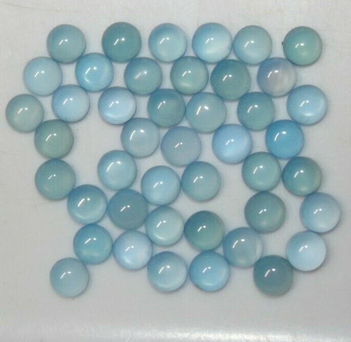 Blue Chalcedony 3mm, 4mm, 5mm, 6mm, 7mm, 8mm, 10mm & 12mm Round Loose Cabochon gallery