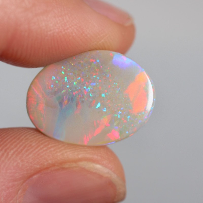 5.3ct Dark Australian Opal, Natural Solid Opal Polished Cabochon 18 x 13 x 3mm