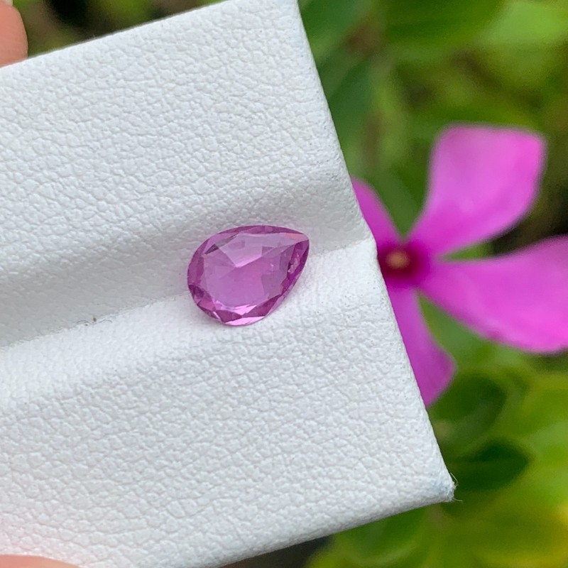 Natural Pink Sapphire 1.02ct Unheated Pear Cut VS Clarity Ceylon Loose Gem. gallery