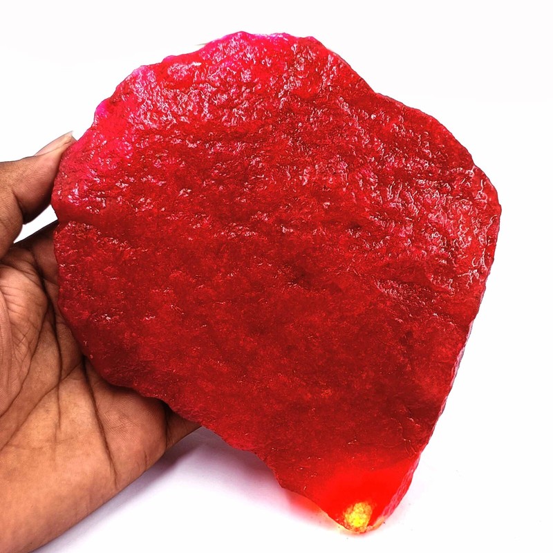 DYED NATURAL EGL CERTIFIED 4075 CT AFRICAN RED RUBY RAW HUGE ROUGH GEMSTONE EKJ