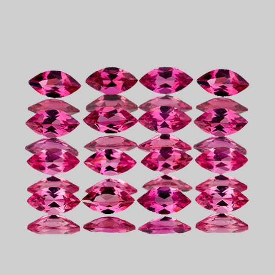 4×2 mm 16 pcs Marquise Intense Pink Tourmaline Natural (Flawless-VVS)