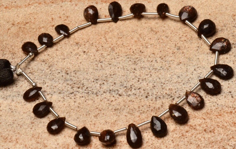 Natural Spanish Andalusite 8x6 to 9x7 mm Size Pear Beads for Jewelry Making 9 " gallery