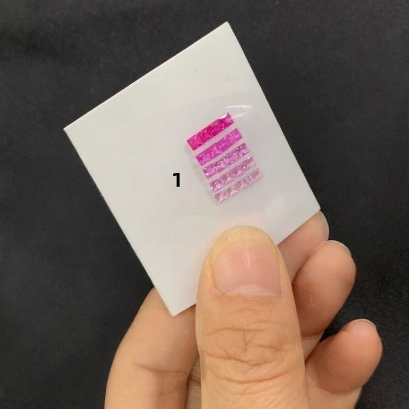 Square Lab Grown Sapphire Blue/Green/Pink Gradient Loose stone For Jewelry DIY
