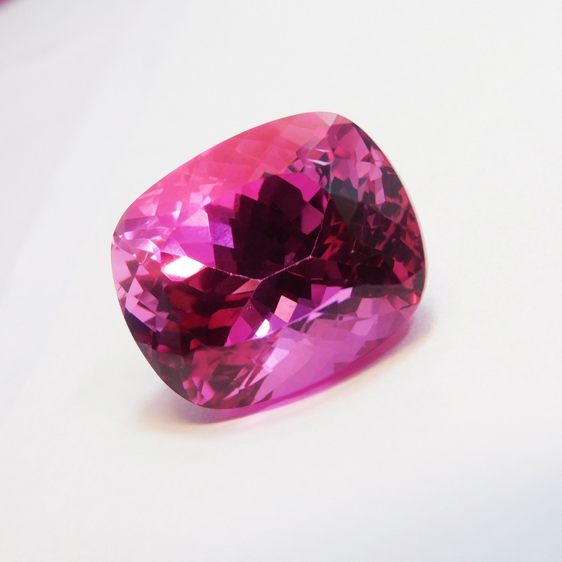 CERTIFIED Natural Pink Sapphire 26.25 Ct Enhanced Loose Gemstone Cushion Cut