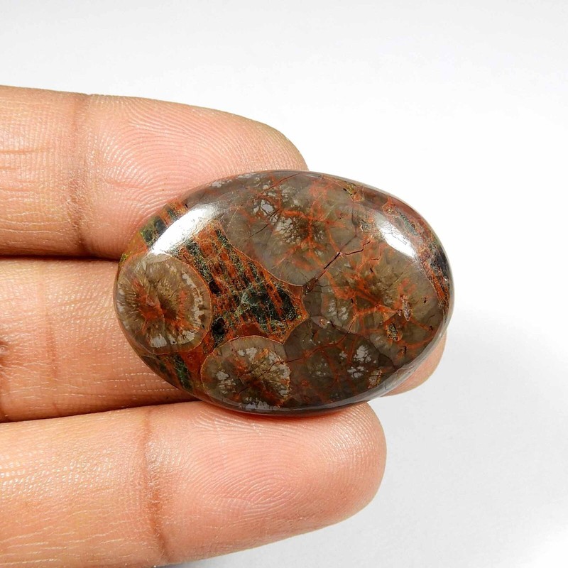 Natural Brown Green Peanut Obsidian Cabochon Oval Gemstone Loose 40 Cts PT-43