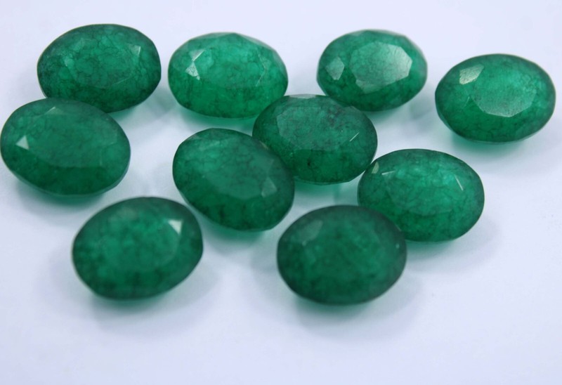 Natural 100 Ct Lot Certified Colombian Green Emerald Oval Cut Loose Gemstone