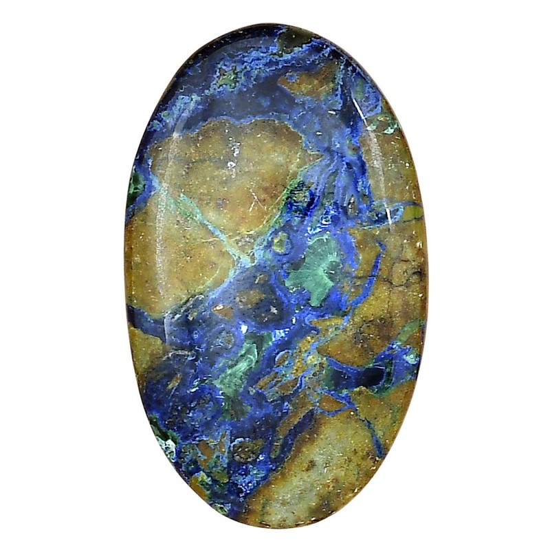 Natural Azurite Chrysocolla 38.02×22.93×6 mm Oval Polished Gemstone LS02421-37