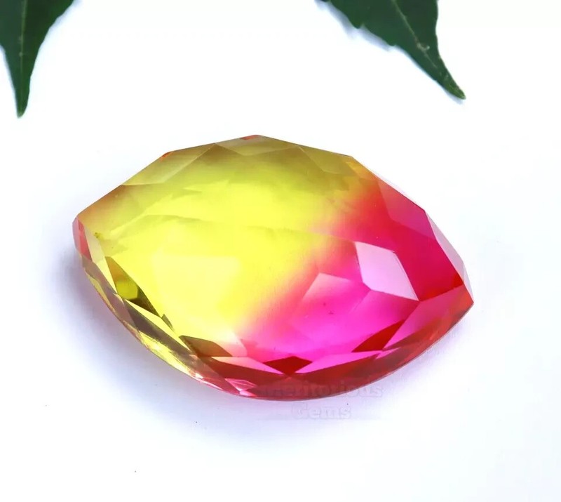 Marquise Cut Natural BI Color Ametrine Loose Gemstone 107.45 Ct Certified AKP gallery