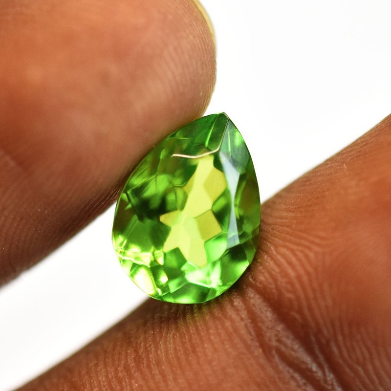 A+ Certified Natural Green Peridot Pear Cut 7.05 Ct Loose Gemstone For Her gallery