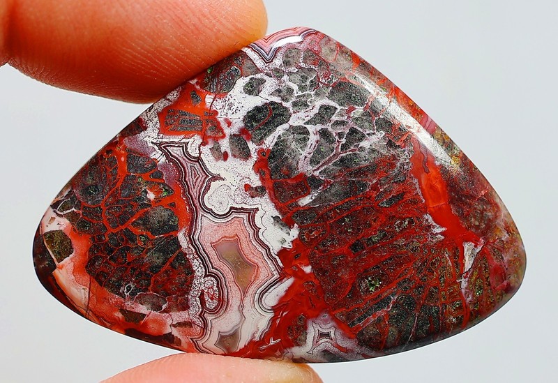 60 Ct 6X45X31 mm Natural Crazy Lace Agate Pear Cabochon Gemstone HH-265