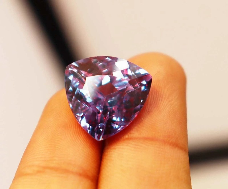 15.50CT Certified Color Changing Natural Alexandrite Loose Gemstone Trillion Cut