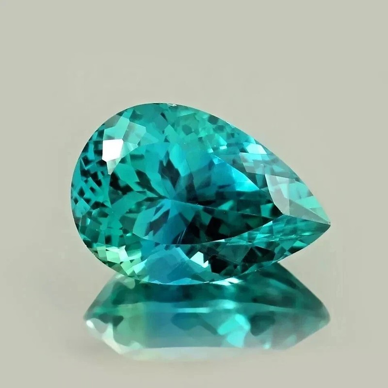 Natural 15 Ct Montana Blue-Green Sapphire Pear Cut Loose Flawless Gemstone gallery