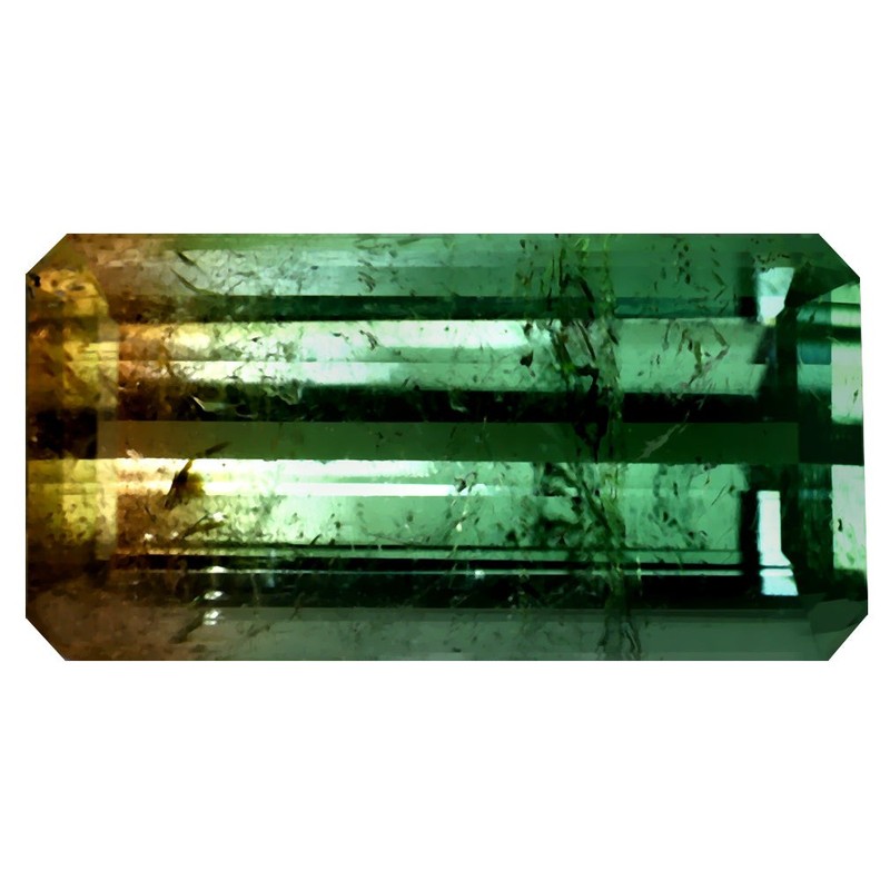 21.36 ct Octagon (22.63 x 11.44 mm) Unheated Mozambique BiColor Tourmaline