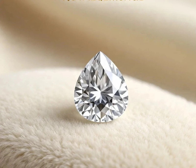 2.50 CT Natural White Diamond Pear Cut 8×10 mm VVS1 D Grade IDGL Certified