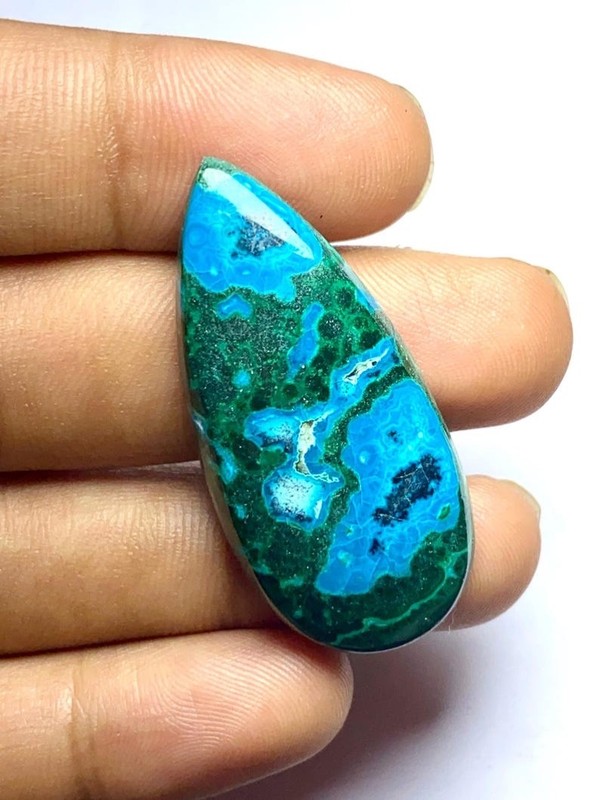 Natural Chrysocolla Malachite GEMSTONE For jewelry making ,48Cts , 40X20X5 MM