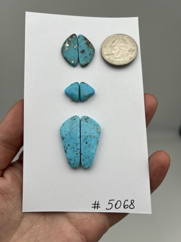 Pair of Turquoise Cabochons to make several Pairs of Earrings Gm10. Ct53. #5068