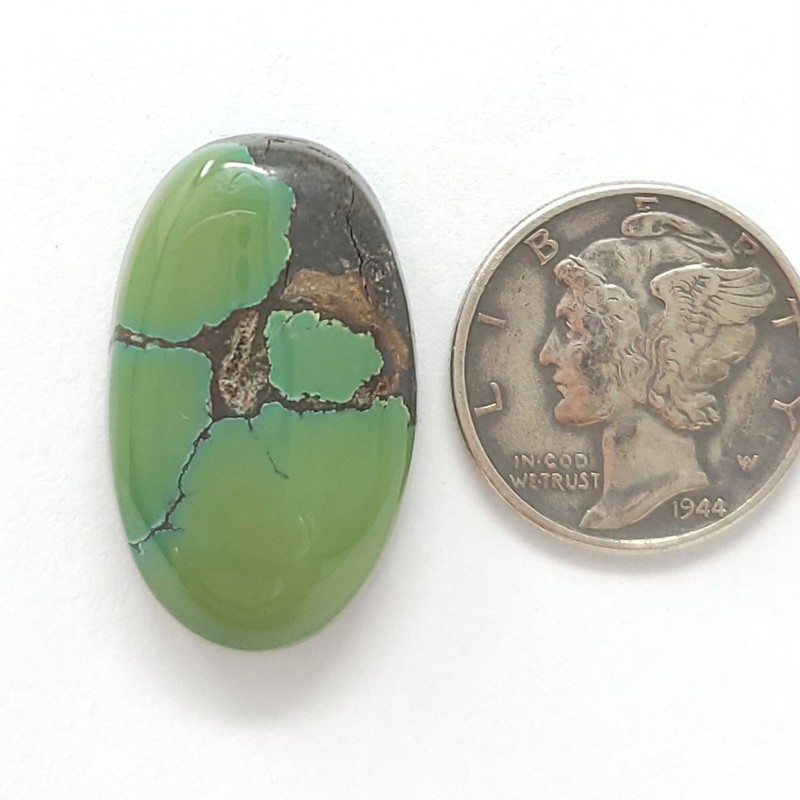 Natural Hubei Turquoise Multi Color Green Oval Cabochon 21.1 Carats Hand Cut