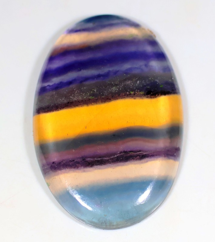 45 Crt 5X23X35 mm Natural Multi Purple Fluorite Oval Cabochon Gemstone KC-96