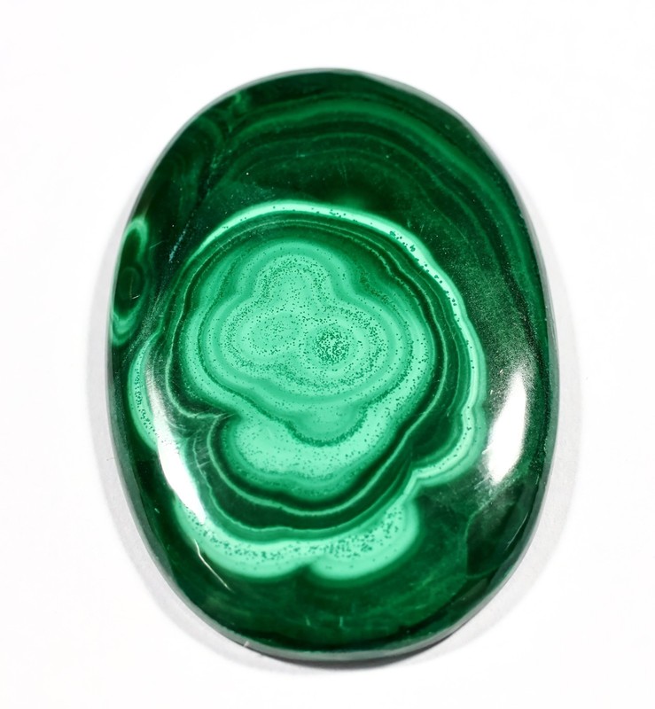 210 Ct 7X40X56 mm Natural Green Malachite Oval Cabochon Gemstone MV-11