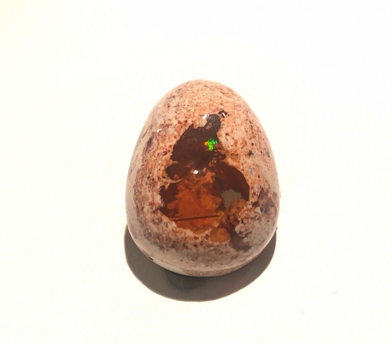 Authentic Mexican Fire Opal, Deep Red Flash, Chili Pepper, #45 Gemstone Cab gallery