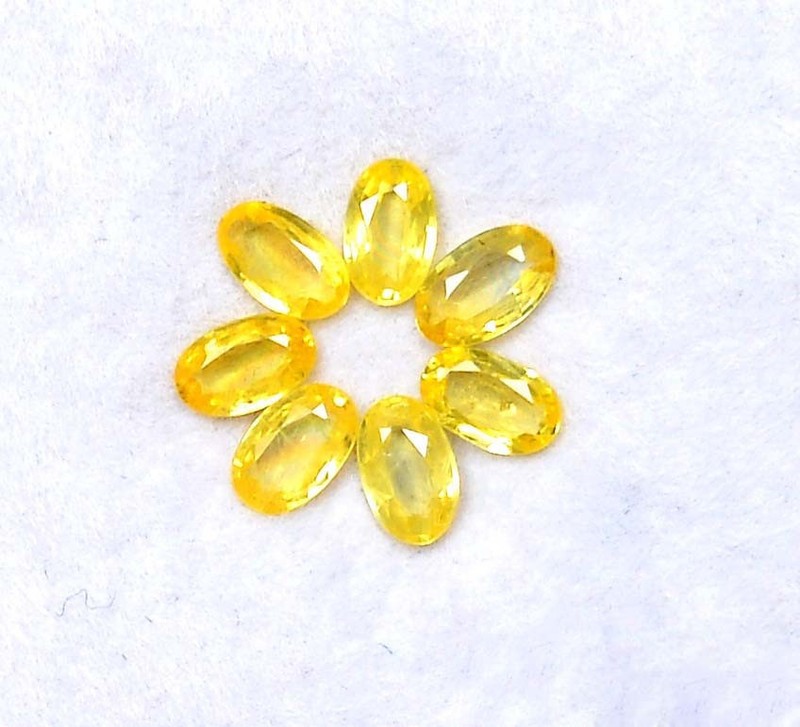 Natural Yellow Sapphire Oval Cut 5×3 mm Lot 07 Pcs 1.69 CTS Loose Gemstones