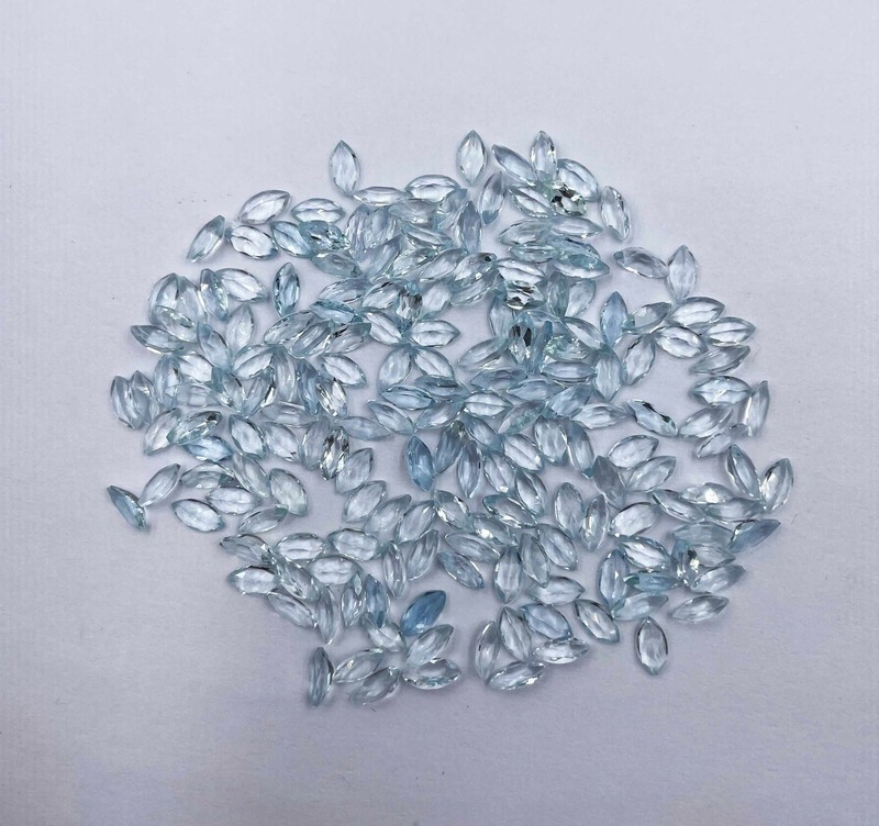 Natural Aquamarine Marquise Cut Loose Gemstone Lot 23 Pcs 3*6 MM 5 CT gallery