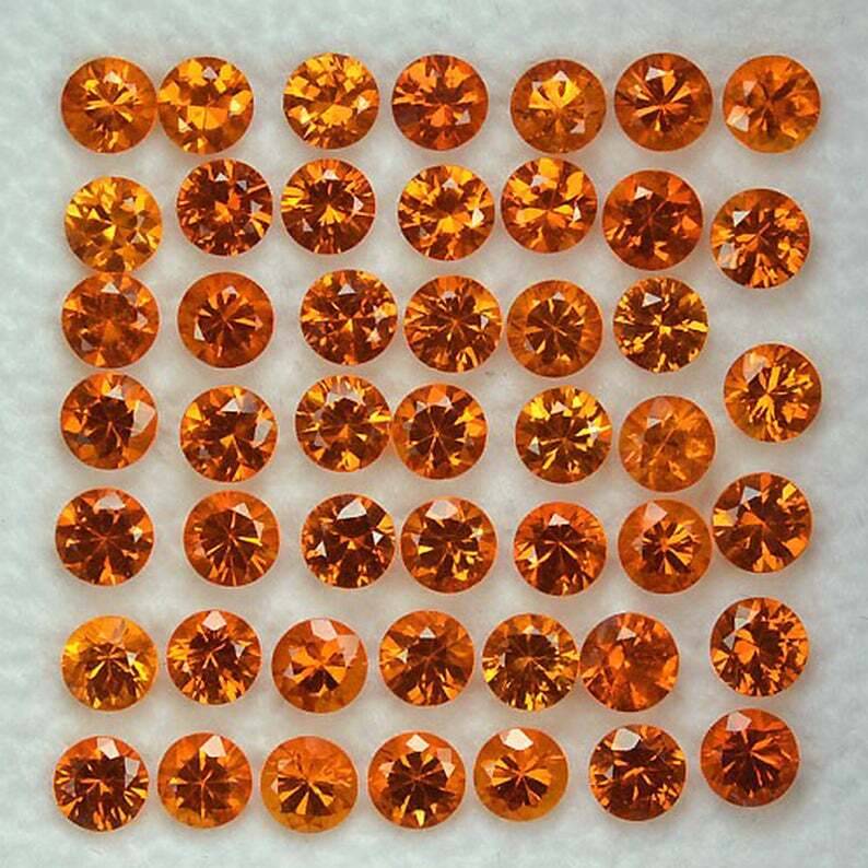 Orange Sapphire Round 1.80 mm 30 pieces, Flawless-VVS ,Natural Loose Gemstone