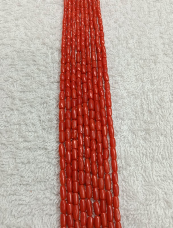 16"INCHES 100%!! Natural Italian Coral....Micro Smooth Drum Beads...AAA quality. gallery